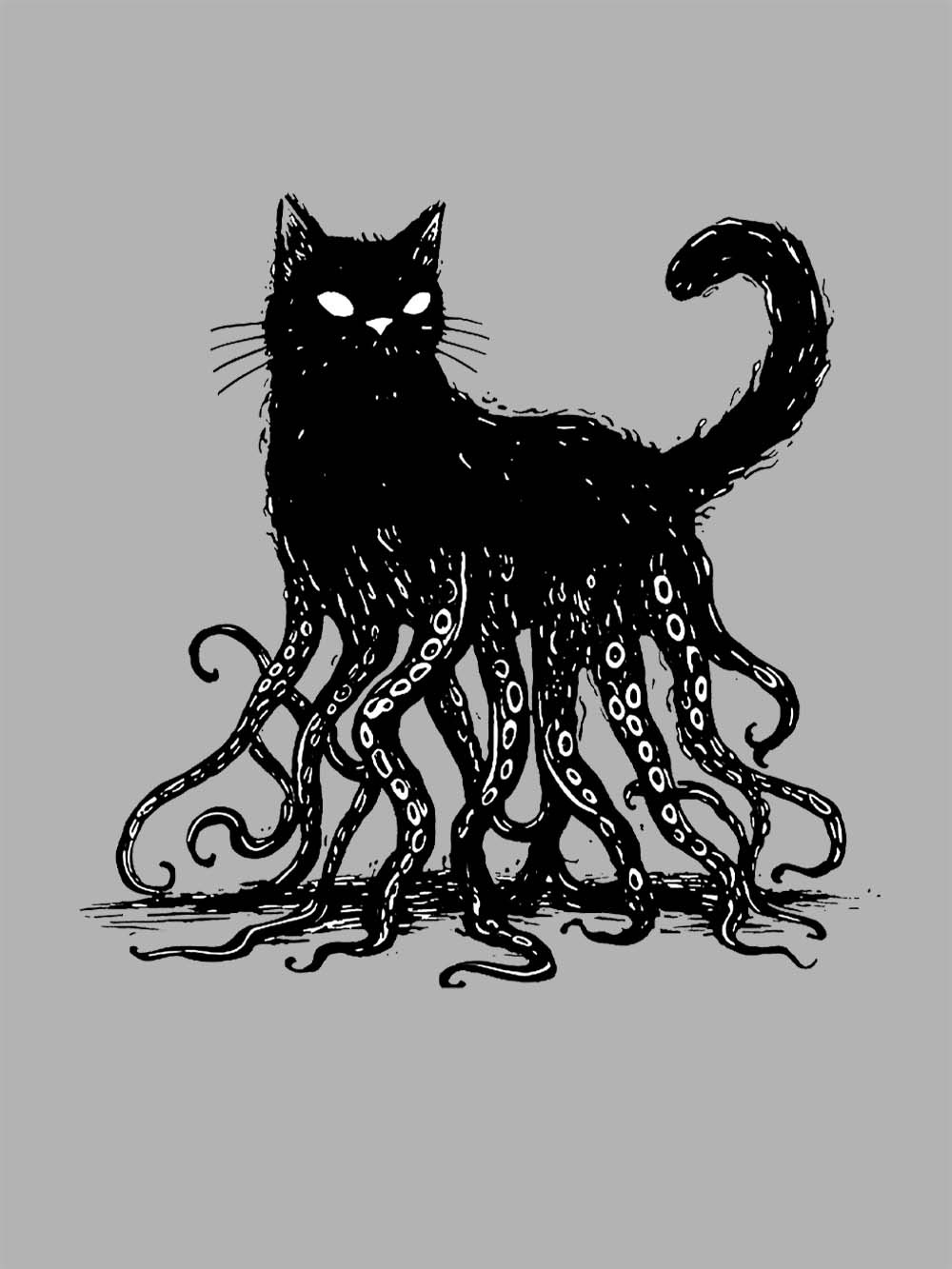 Octopus Tentacle Cat Washed Tshirt