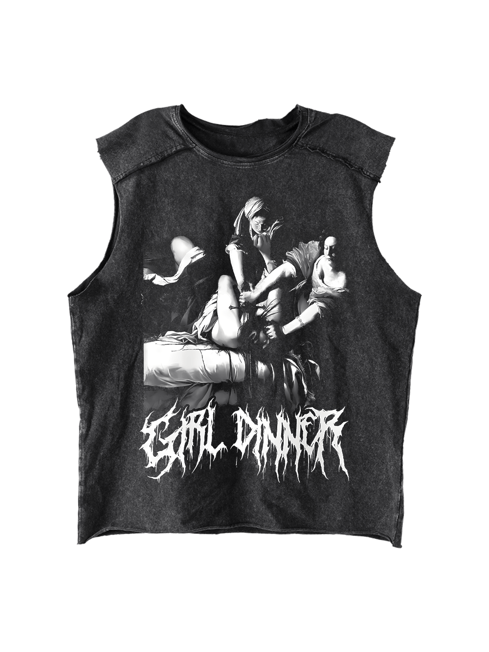 GIRL DINNER Distressed Tank Top
