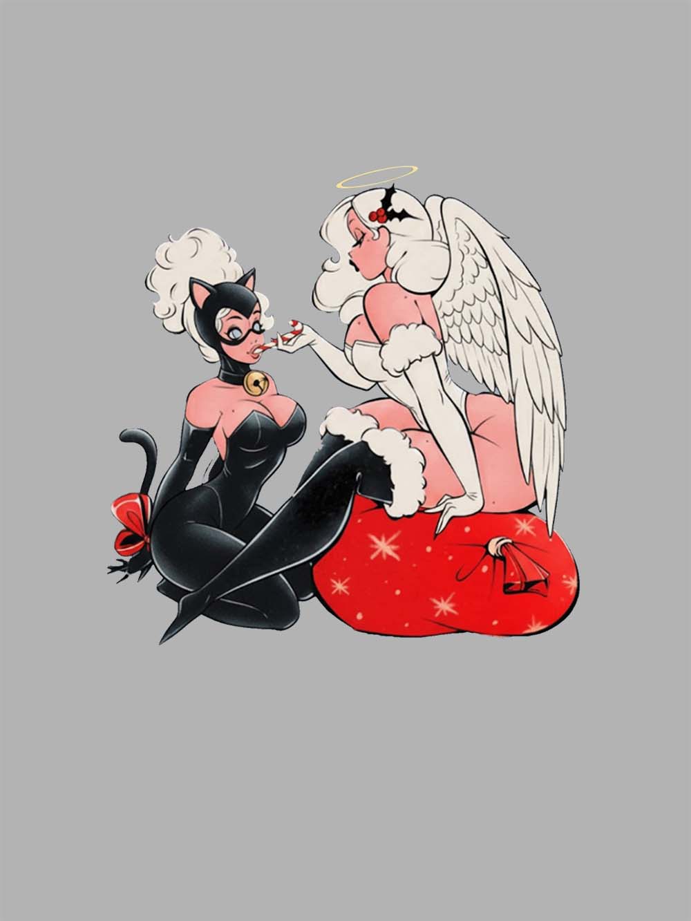 Catwoman And Angel Washed Tshirt