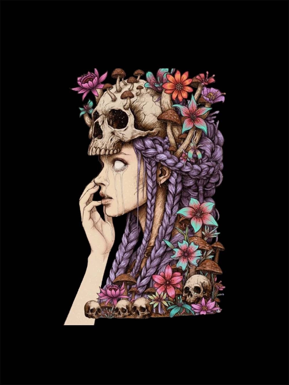 Skull Crown Goddess Washed Tshirt