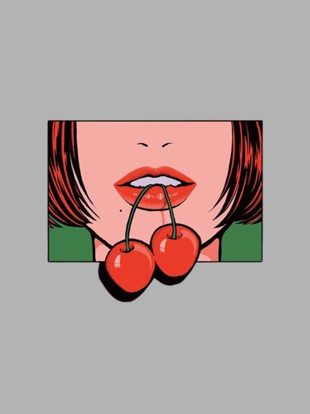 Red Lips Cherry Washed Tshirt