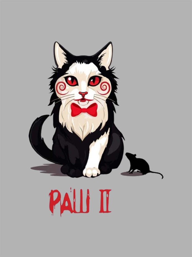 PAW II Black White Cat Washed Tshirt