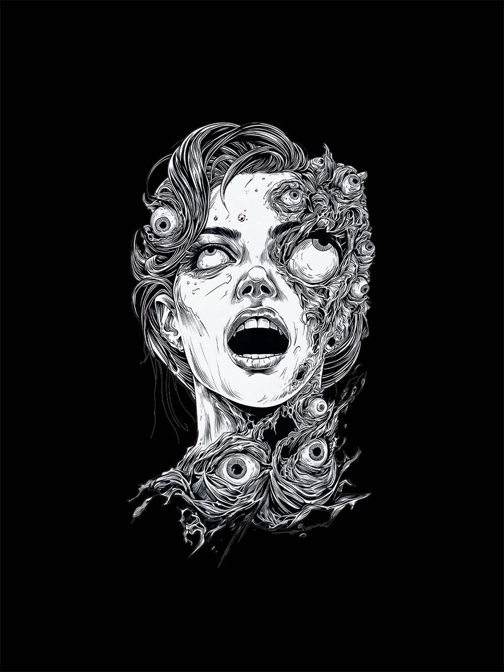 Grotesque Face Washed Tshirt