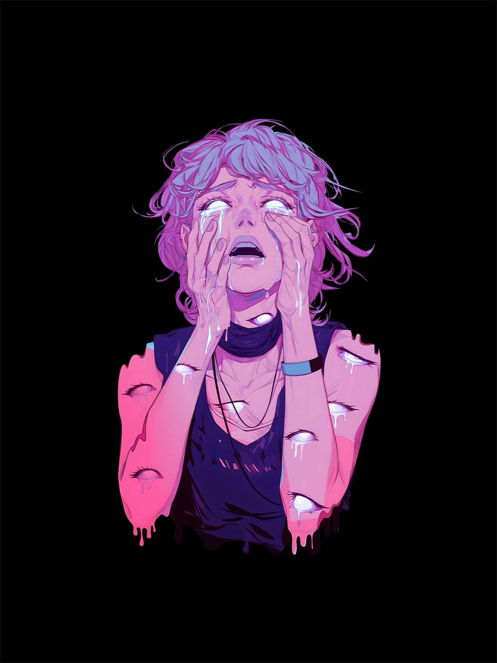 Crying Girl Washed Tshirt