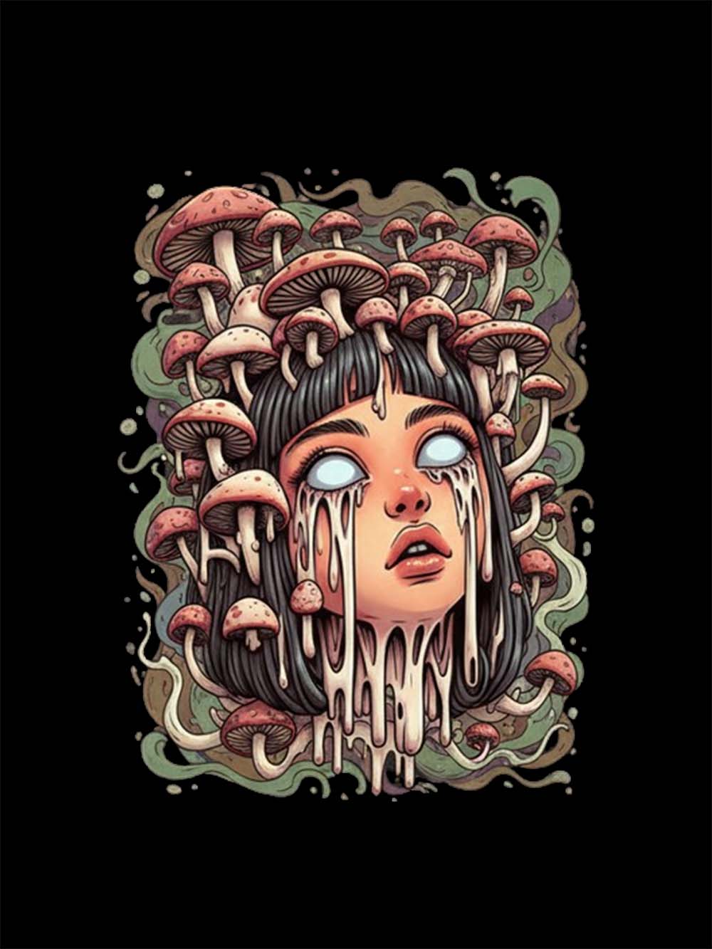 Psychedelic Mushroom Goddess Washed Tshirt