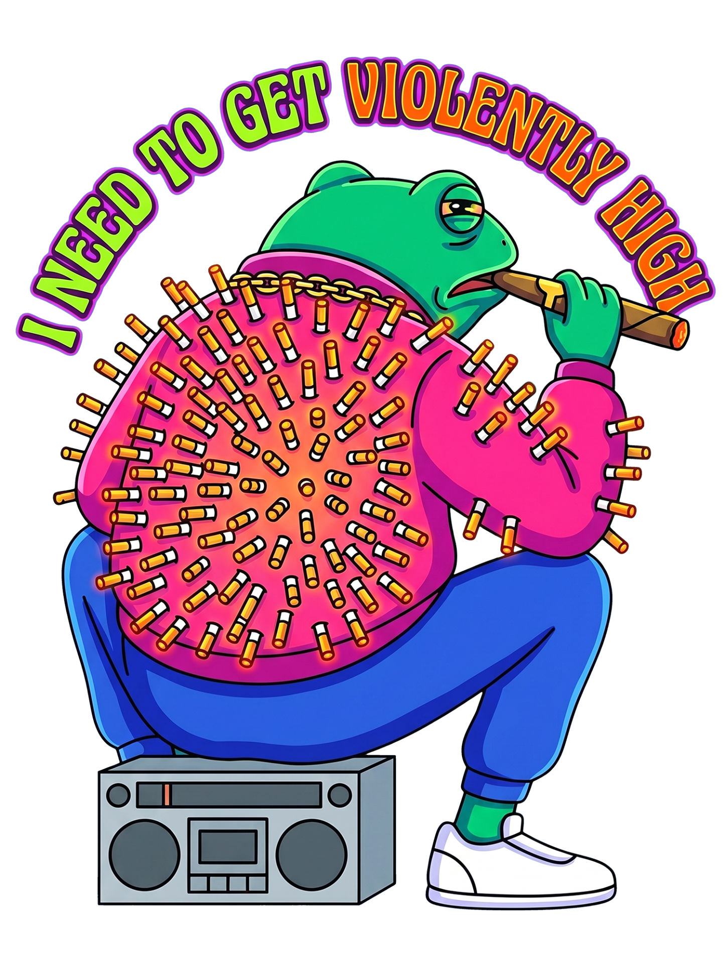 I NEED TO GET VIOLENTLY HIGH Washed Tshirt