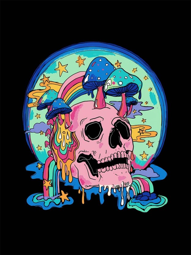 MUSHROOM DREAMSCAPE WASHED TSHIRT