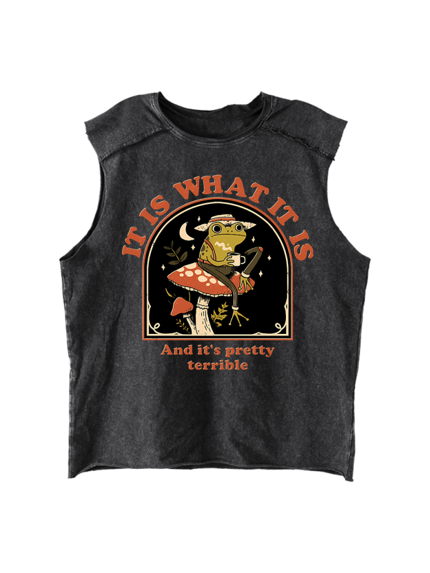 It Is What It Is Distressed Tank Top