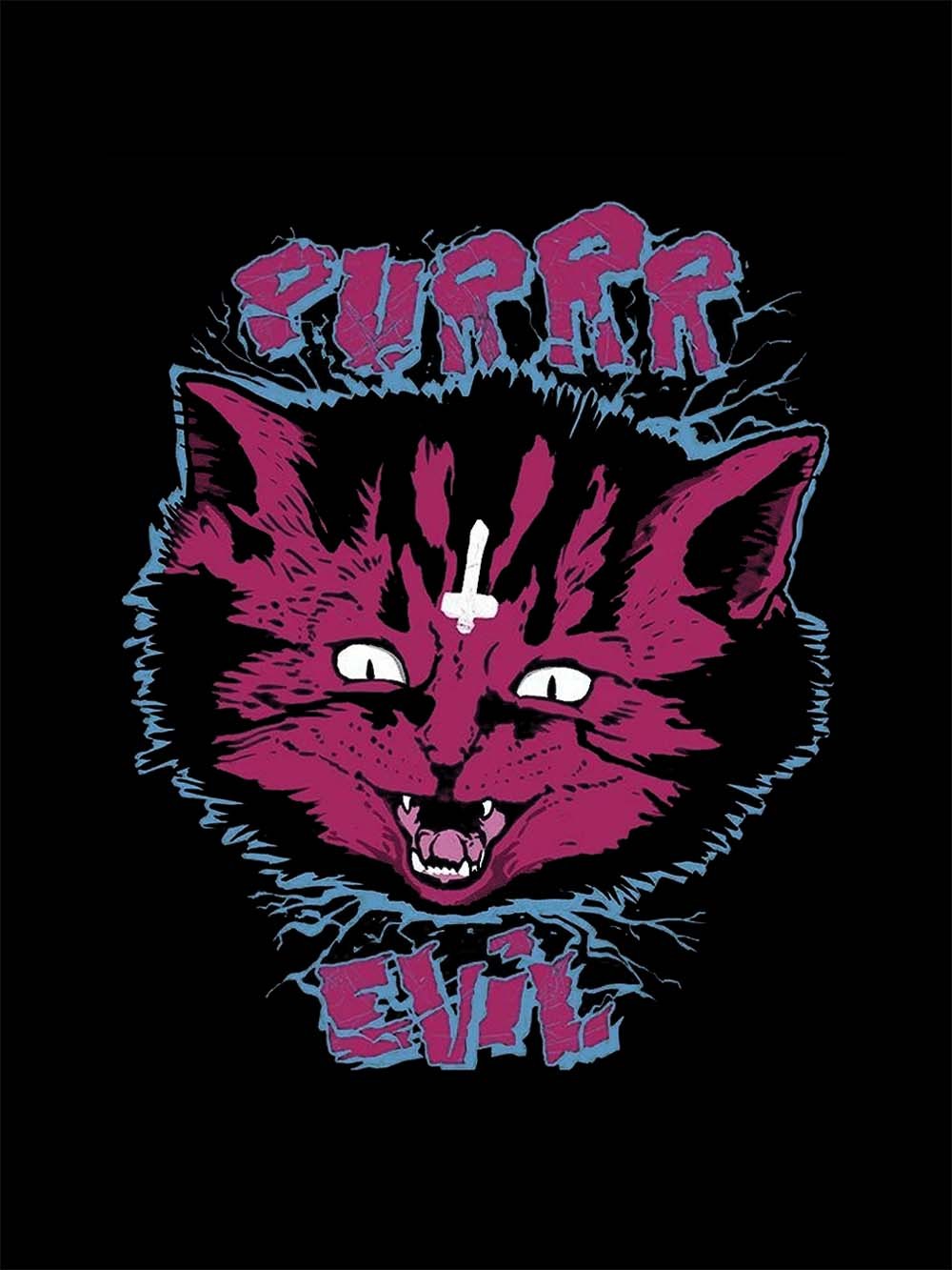 PURRR EVIL CAT WASHED TSHIRT