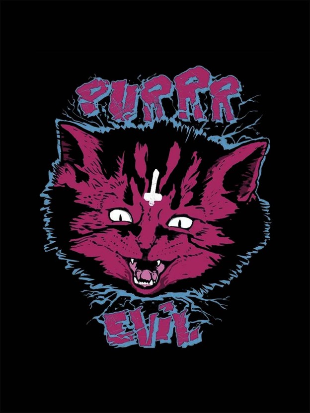 PURRR EVIL CAT WASHED TSHIRT