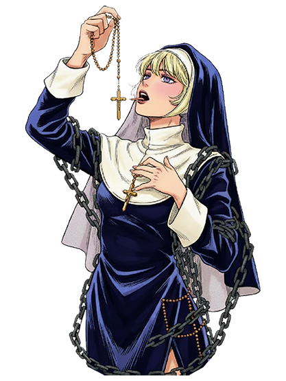LICKING MANGA NUN DOUBLE SIDED PRINT WASHED TSHIRT