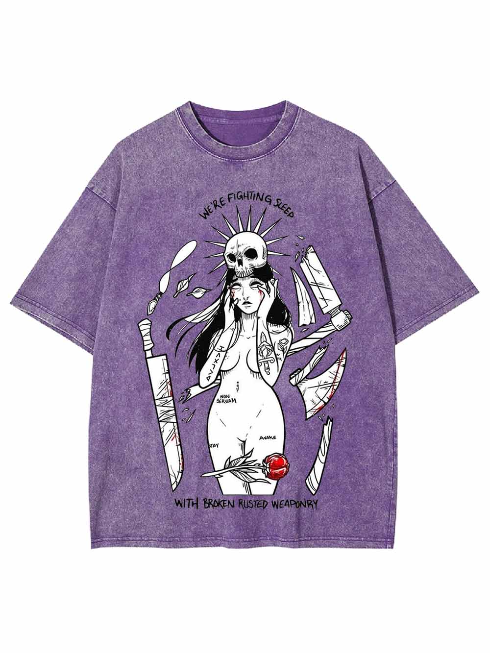 WE ARE FIGHTING SLEEP WASHED TSHIRT