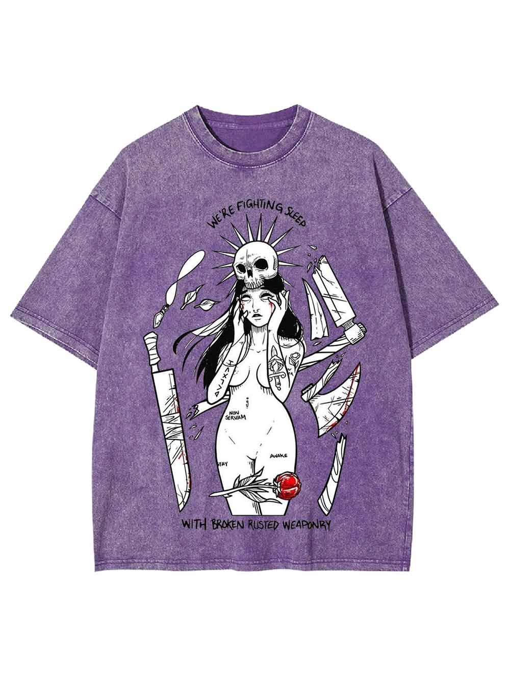 WE ARE FIGHTING SLEEP WASHED TSHIRT