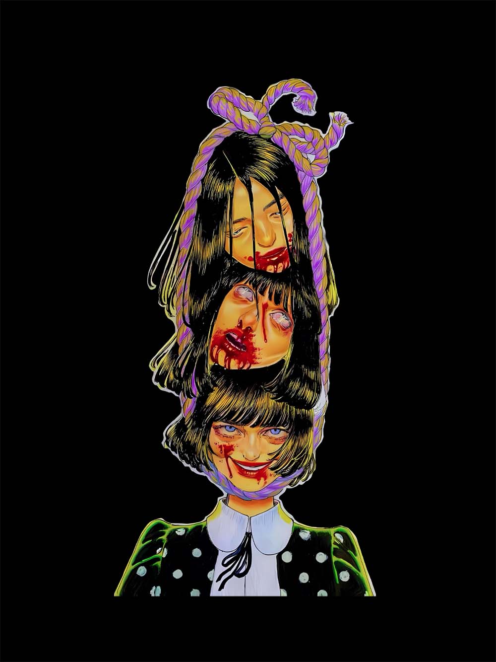 TWISTED FACES OF DARKNESS WASHED TSHIRT