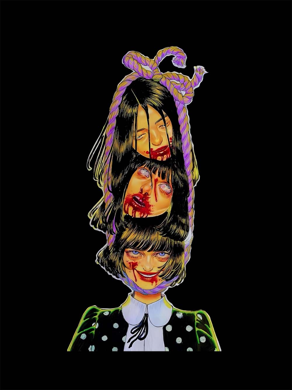 TWISTED FACES OF DARKNESS WASHED TSHIRT