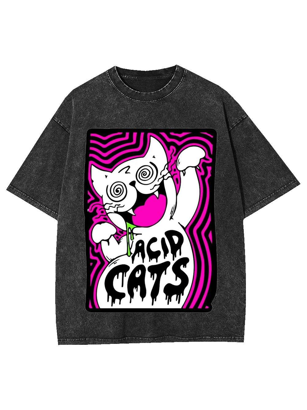 Acid Cats Washed Tshirt-ClassyOutlaw Sale