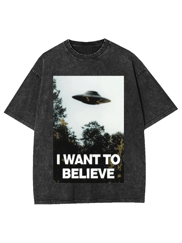 I WANT TO BELIEVE WASHED TSHIRT