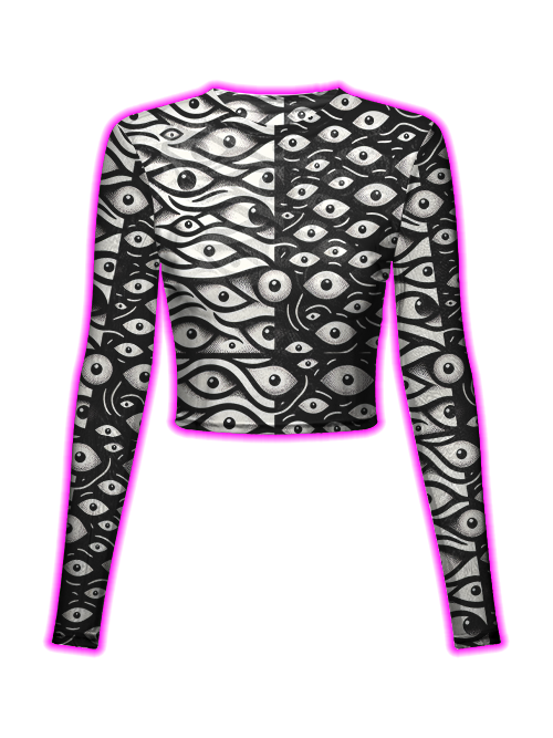 All-Seeing Eye Design Mesh Top