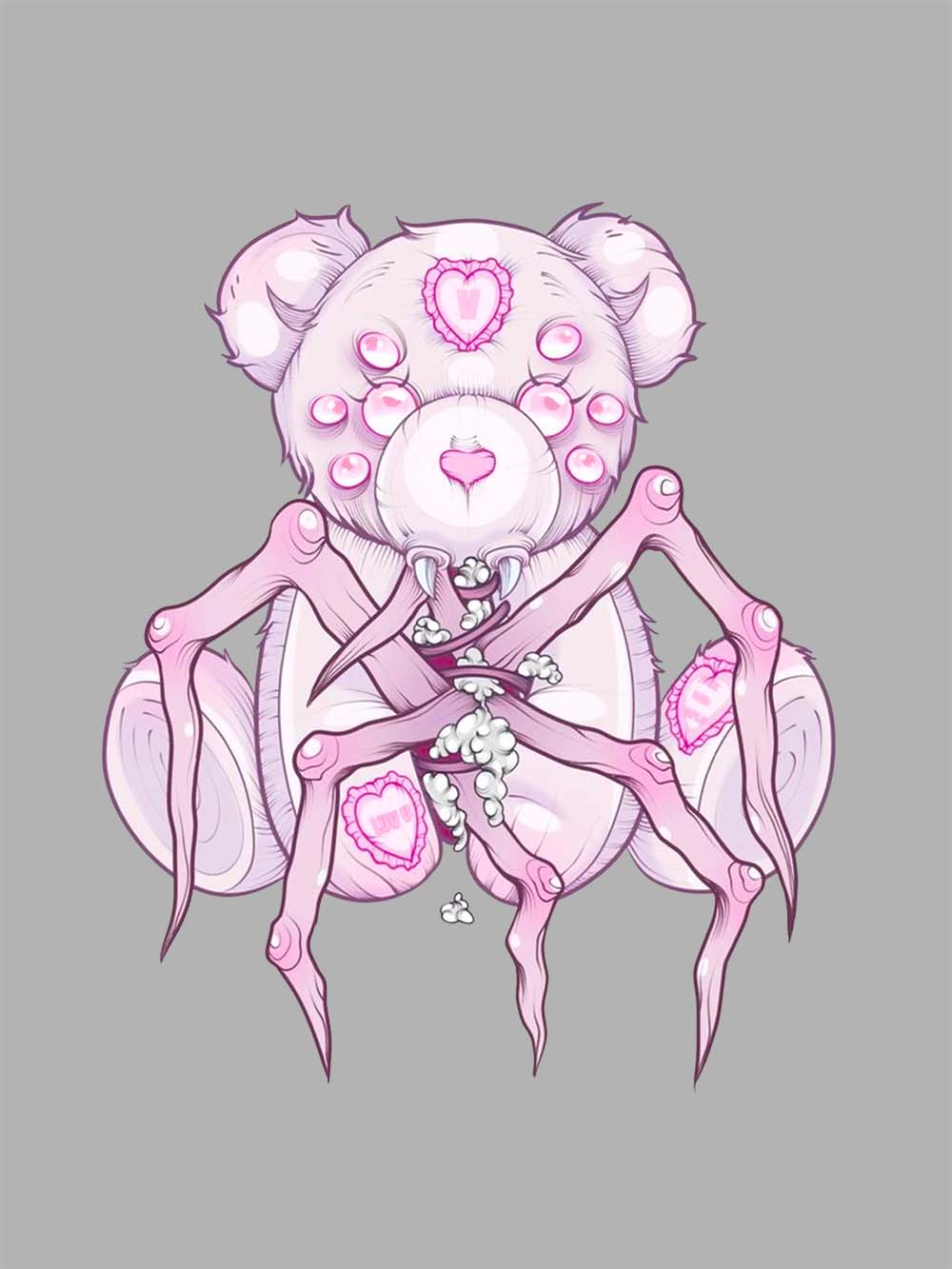 Spider Teddy Nightmare Washed Tshirt