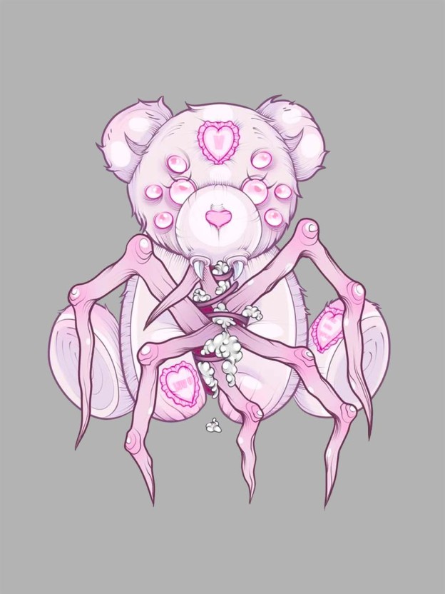 Spider Teddy Nightmare Washed Tshirt