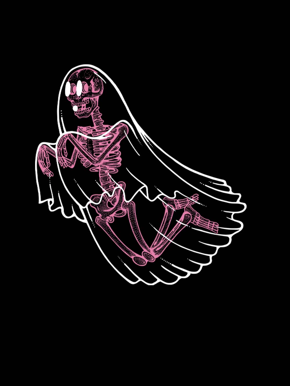 Ghostly Skeleton Veil Washed Tank Top