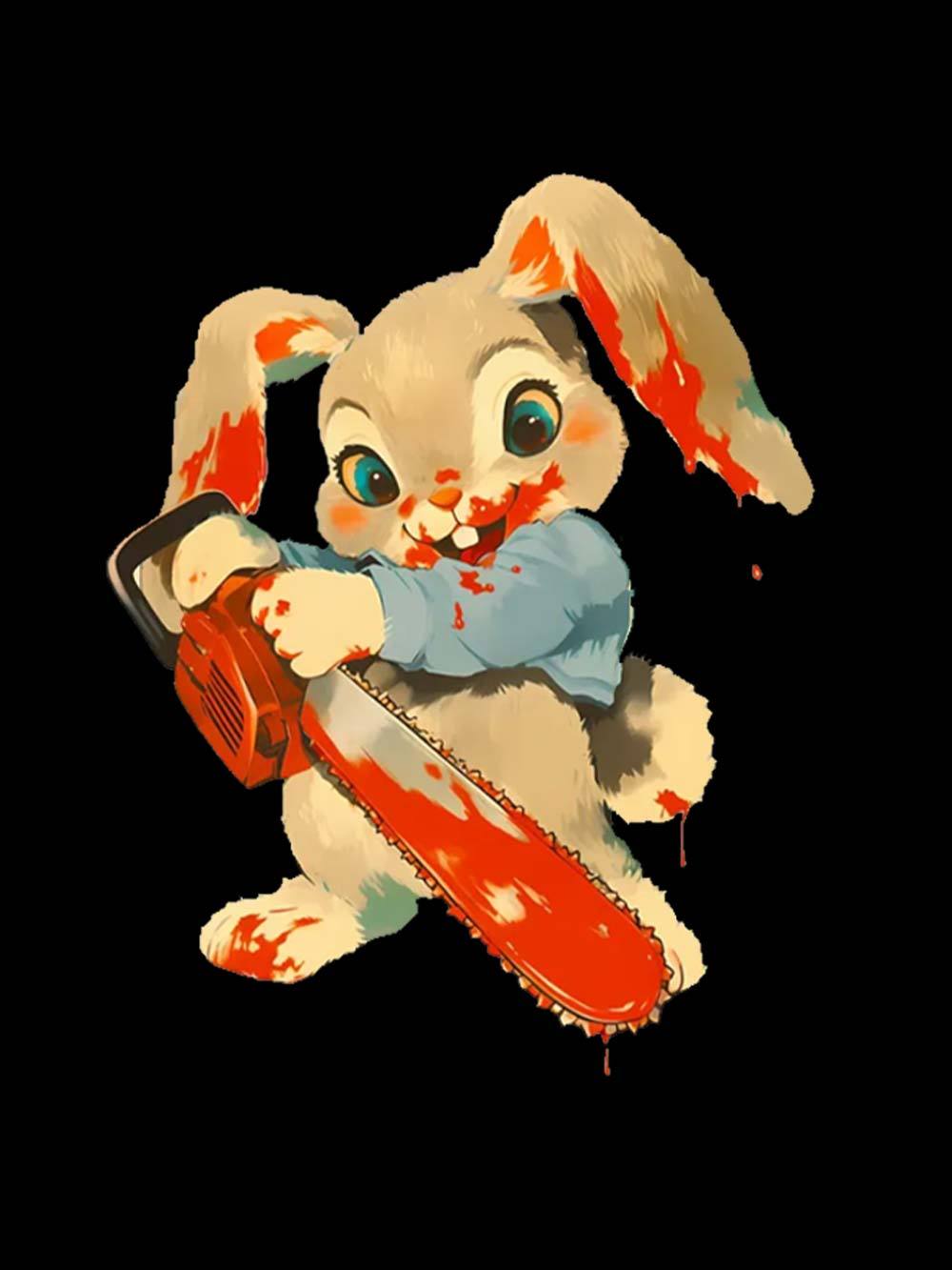 Bloody Bunny with Chainsaw Washed Tank Top