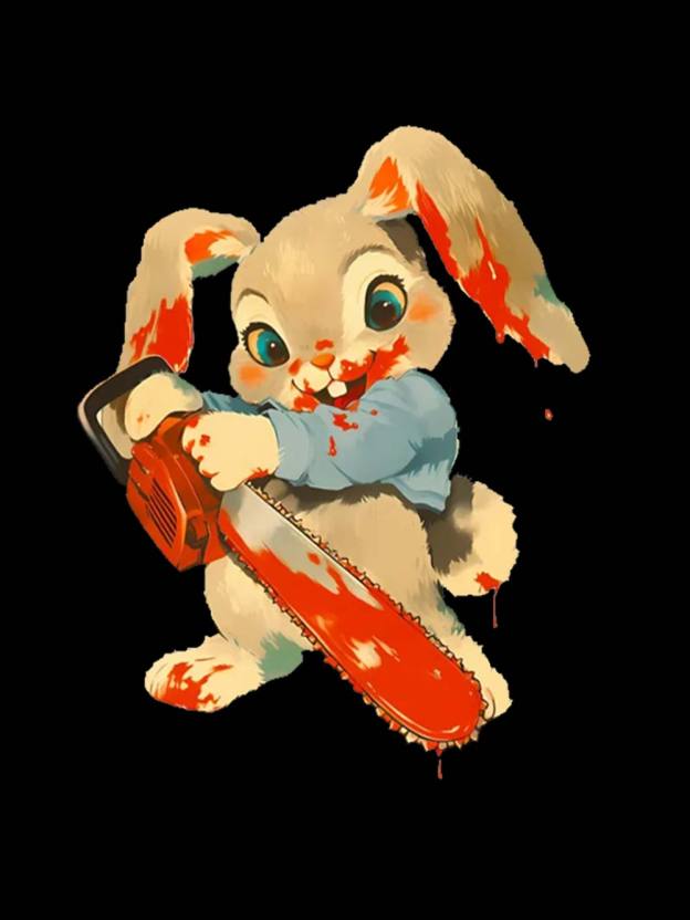 Bloody Bunny with Chainsaw Washed Tank Top