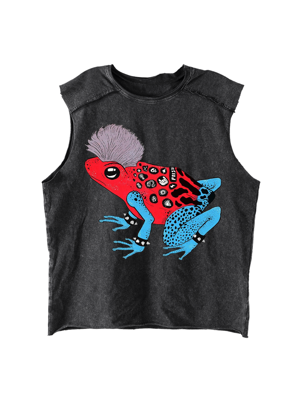 Punk Rock Frog Distressed Tank Top