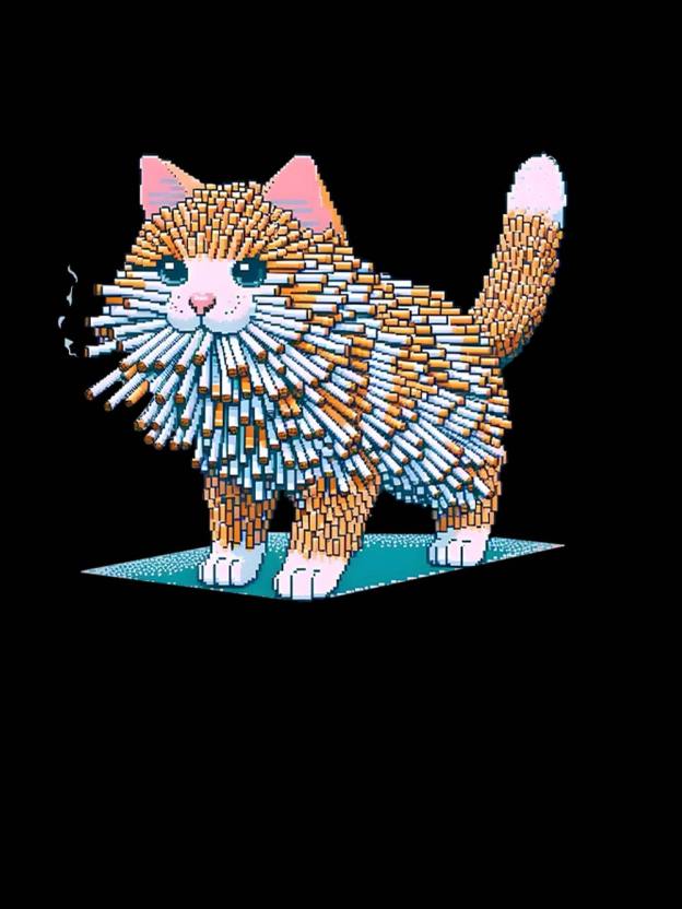 Cigarette Cat  Washed Tank Top