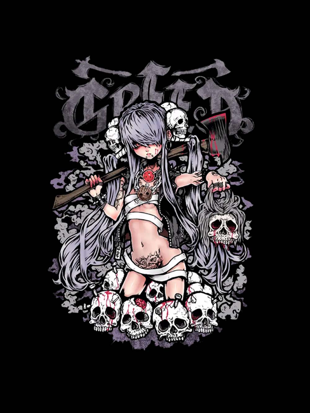 Queen of Skulls Washed Tank Top