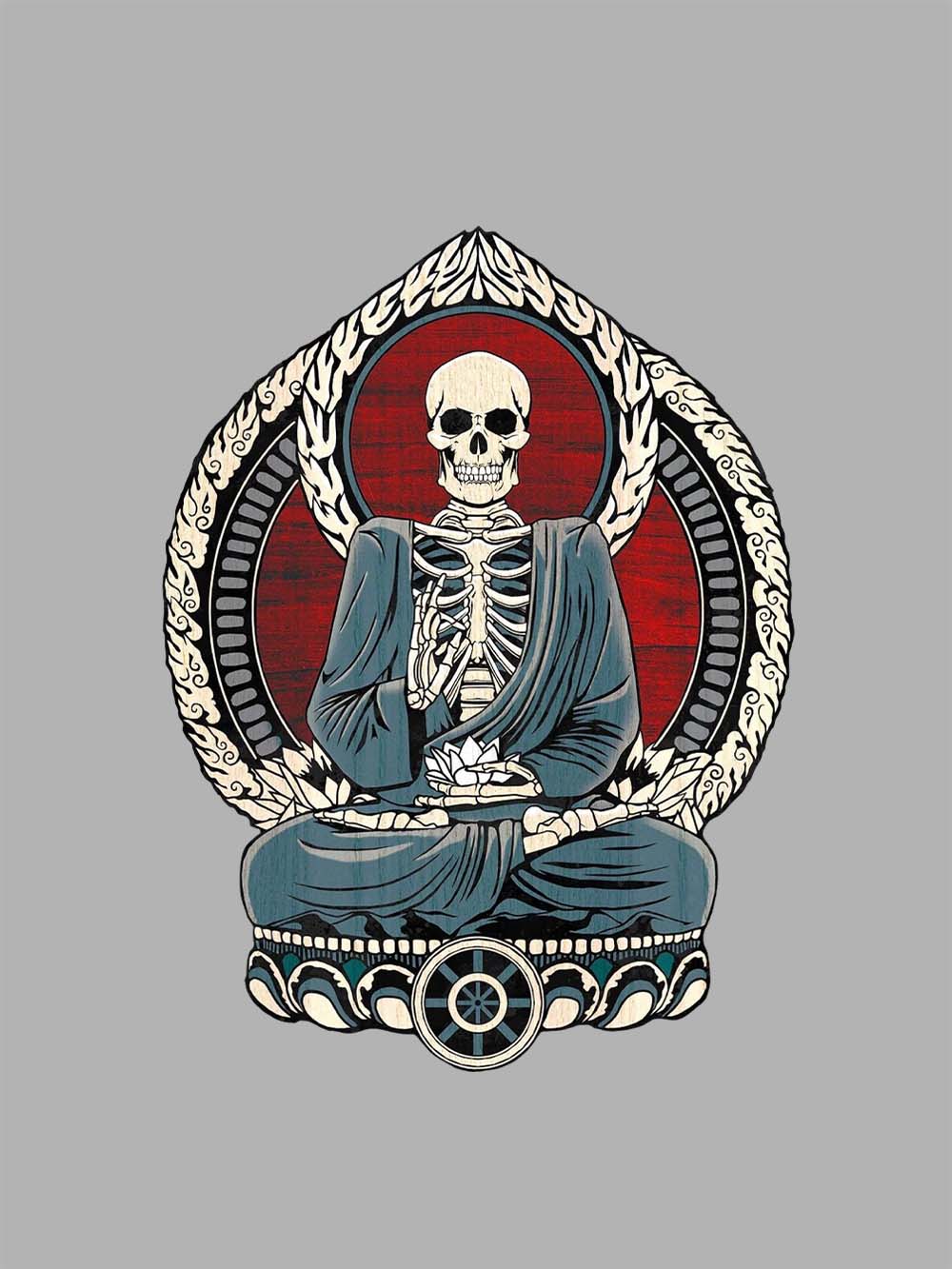 Skeleton Buddha Serenity Washed Tshirt