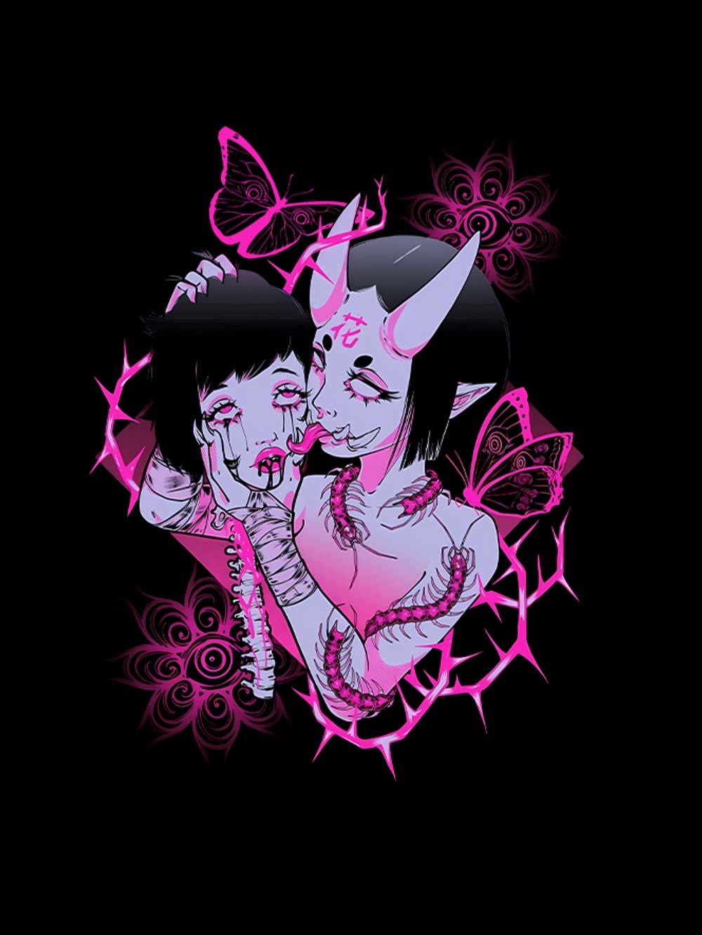 Young Girl Centipede Flower  Washed Tank Top