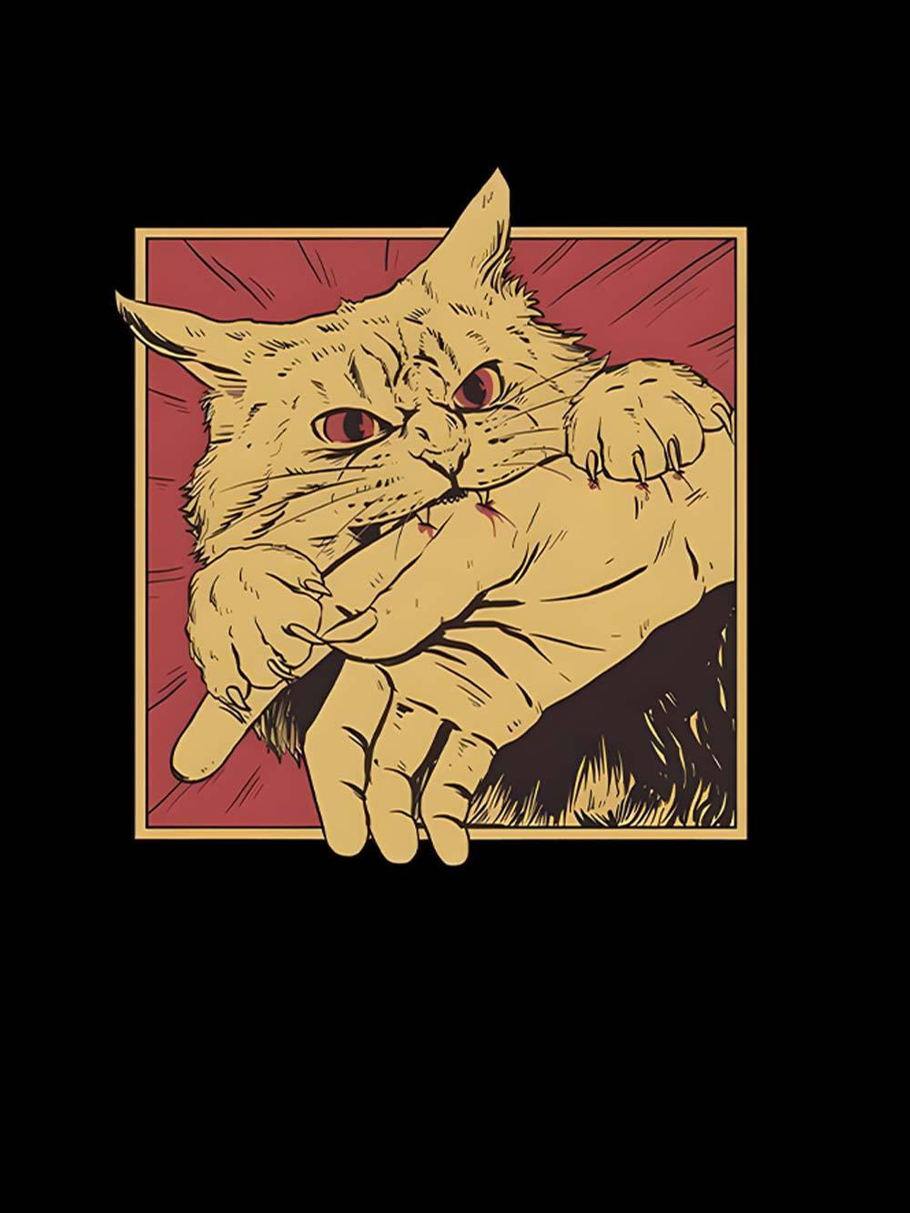 Defensive Cat with Stick Washed Tank Top