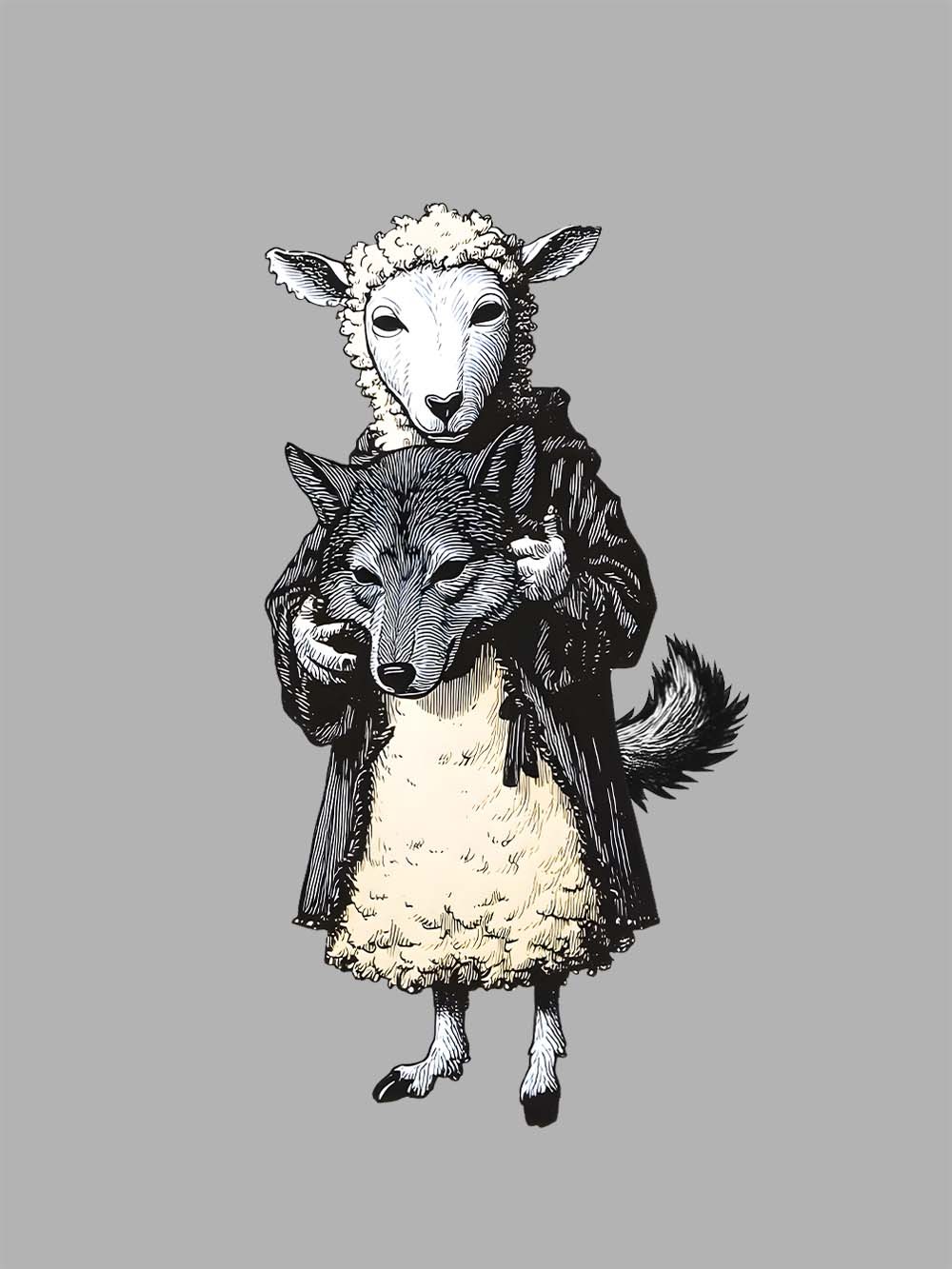 Sheep Wolf Mask Washed Tshirt