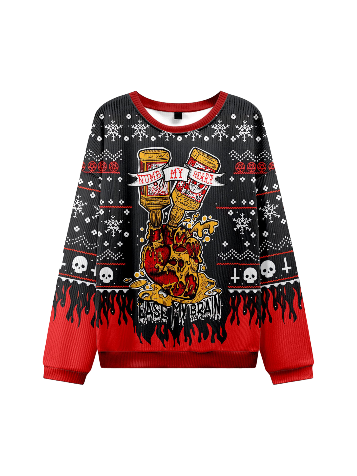 EASE MY BRAIN UGLY CHRISTMAS SWEATSHIRT-ClassyOutlaw Sale
