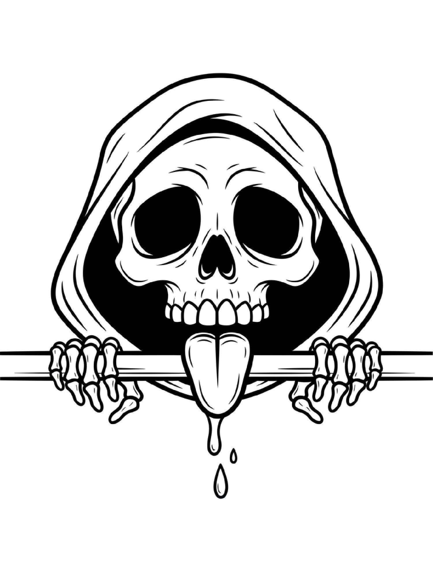 Skull Phantom Lick Washed Tshirt