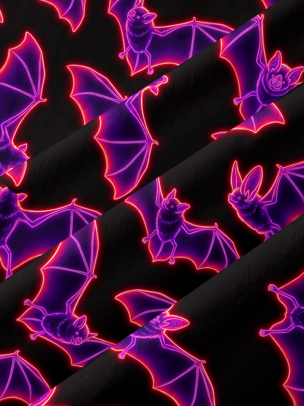 PURPLE BATS BUTTON UP POCKET SHIRT