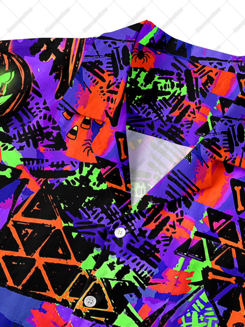 HALLOWEEN CHAOS BUTTON UP POCKET SHIRT