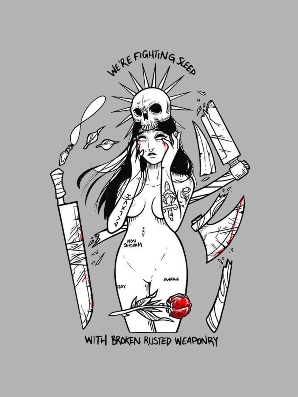 WE ARE FIGHTING SLEEP WASHED TSHIRT