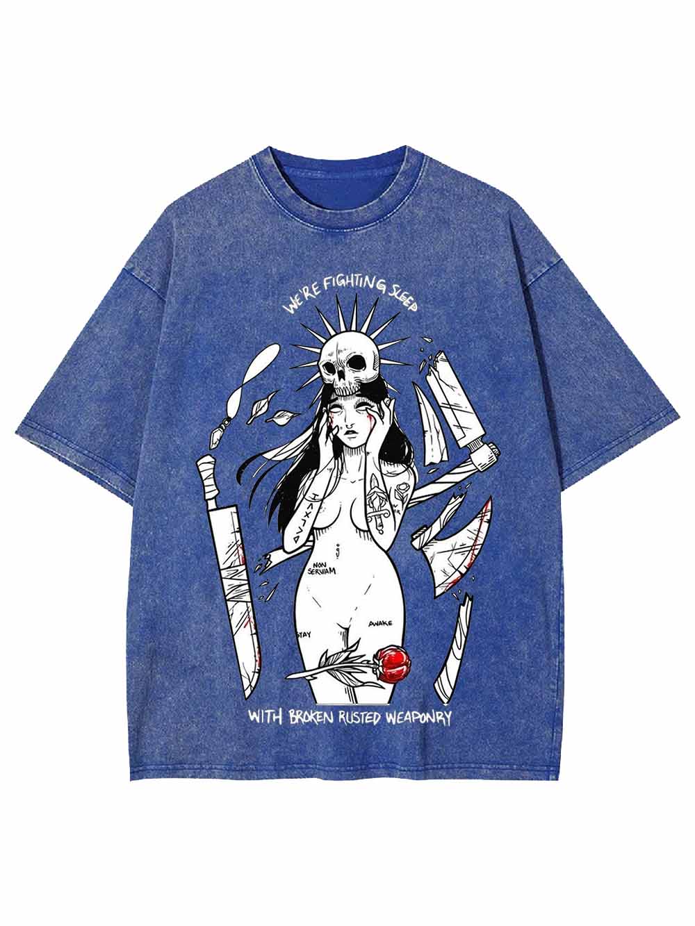 WE ARE FIGHTING SLEEP WASHED TSHIRT