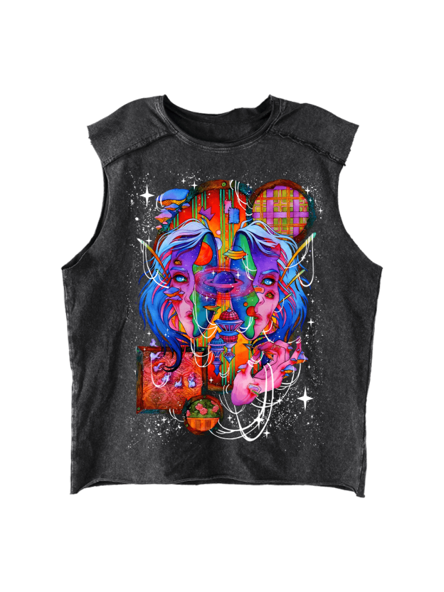 Spiritual Void World Distressed Tank Top