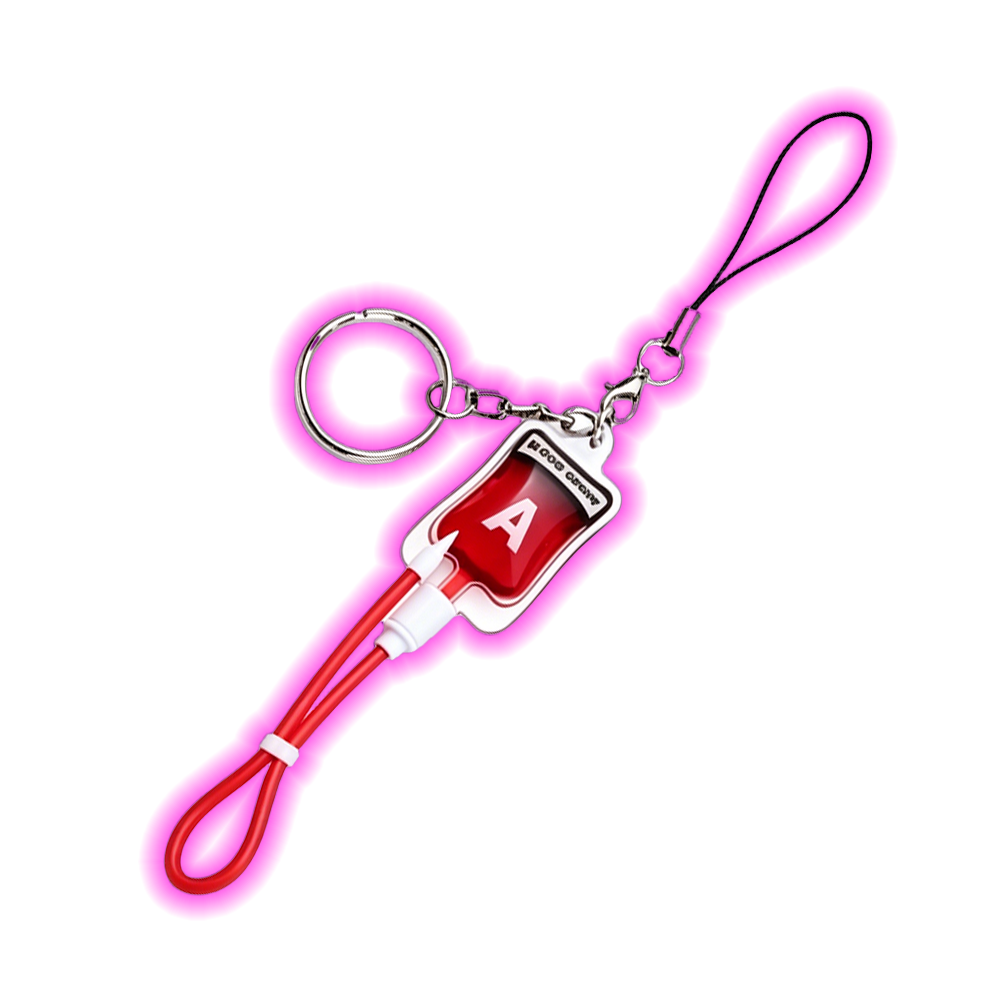 Blood Type and Blood Bag CLO Keychain