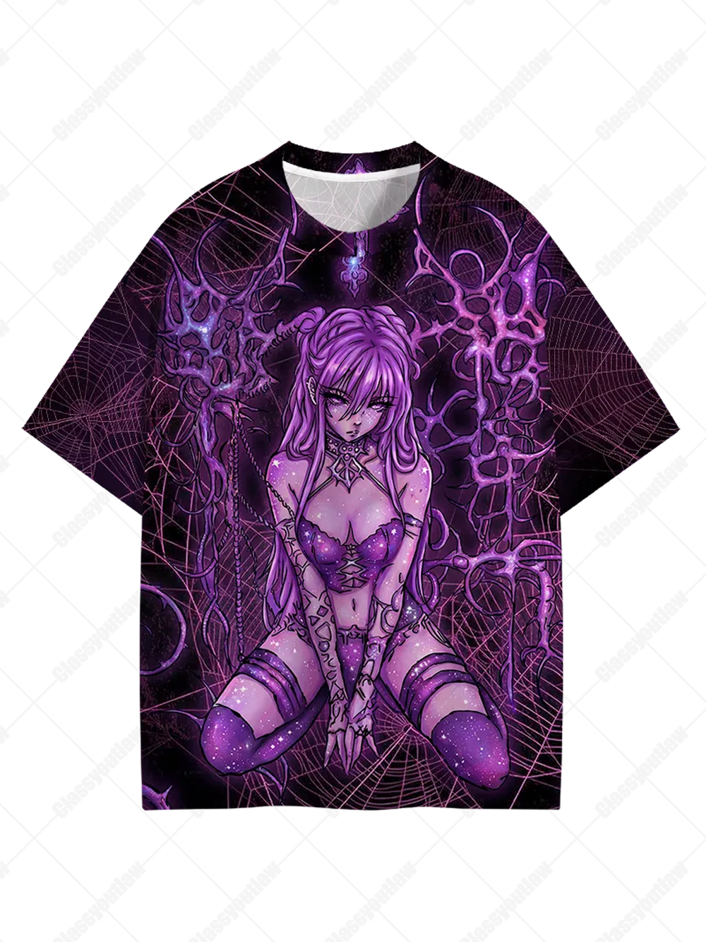 Decadent Goth Girl Eco Oversized Graphic Tees-ClassyOutlaw Sale