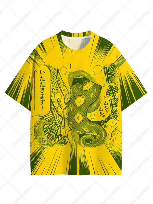 Tentacle Eco Oversized Graphic Tees