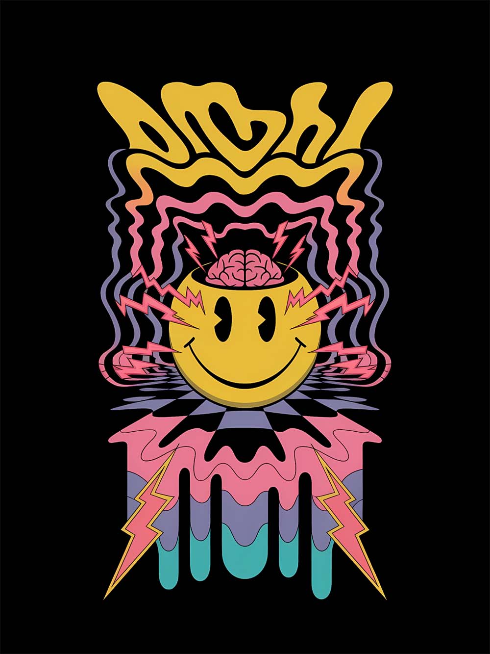 PSYCHEDELIC ENERGY WASHED TSHIRT