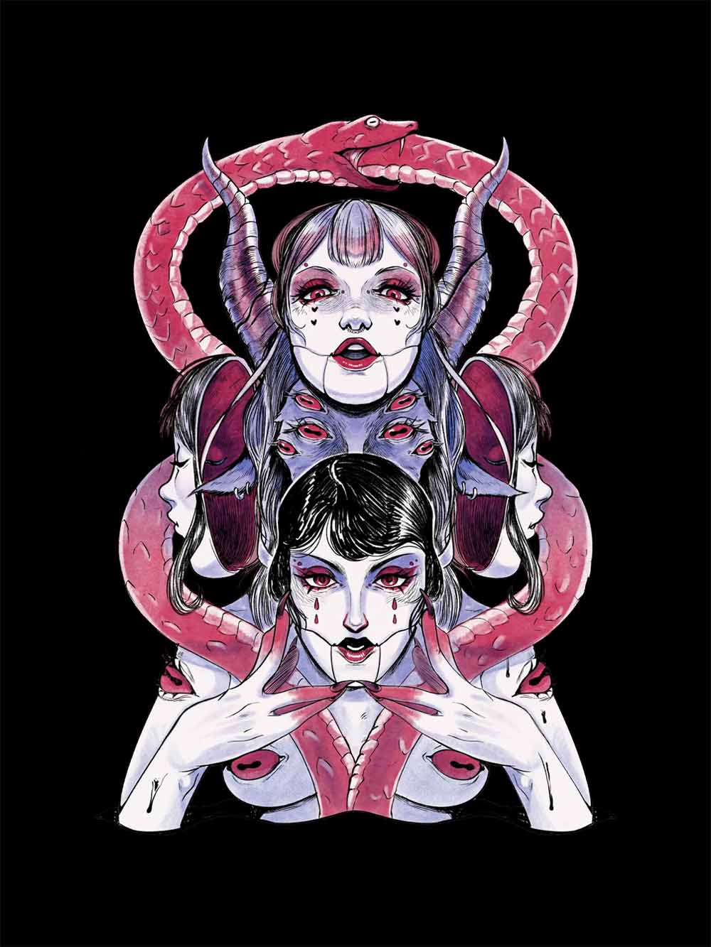 Serpent Siren Washed Tshirt