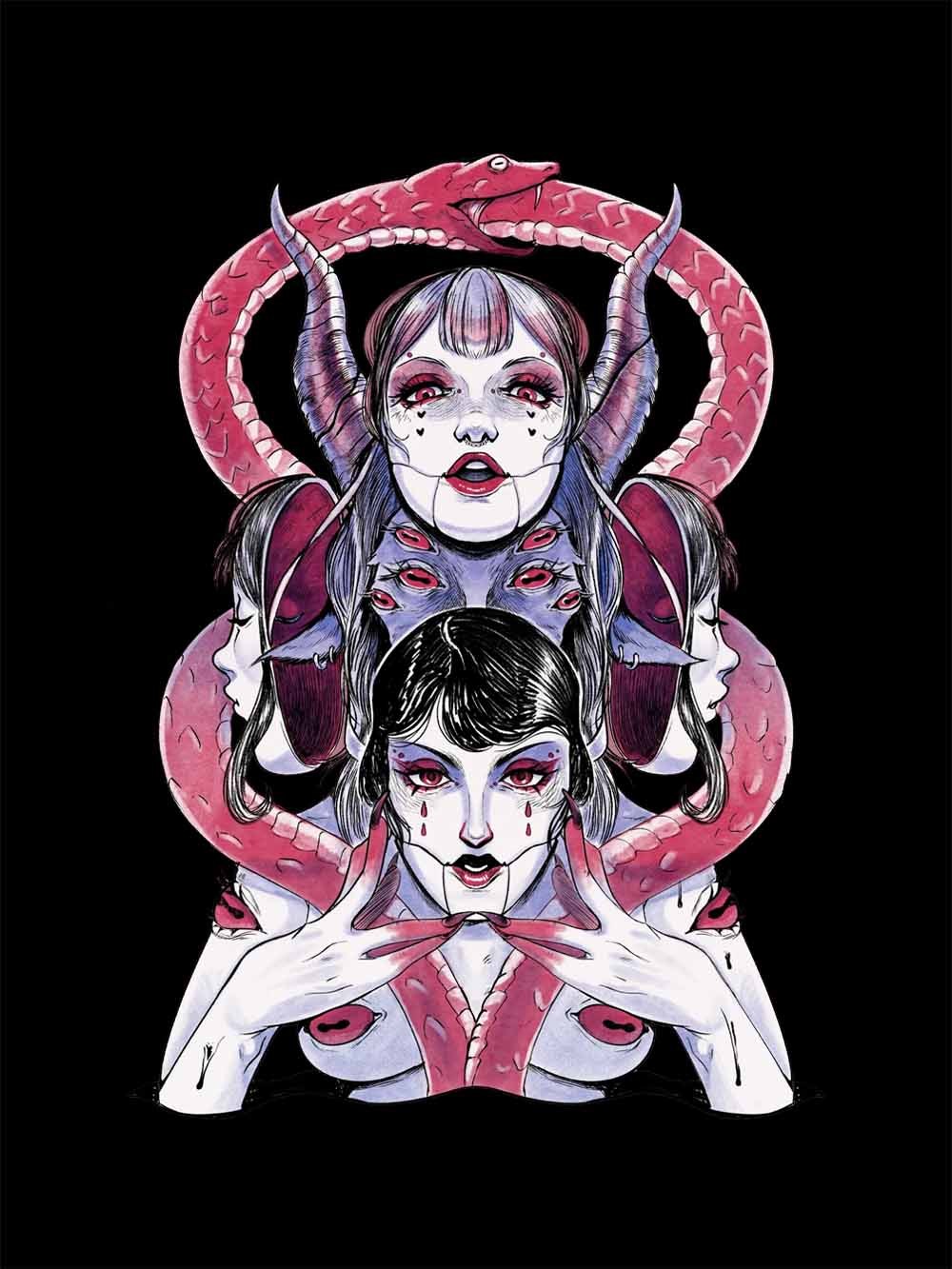 Serpent Siren Washed Tshirt