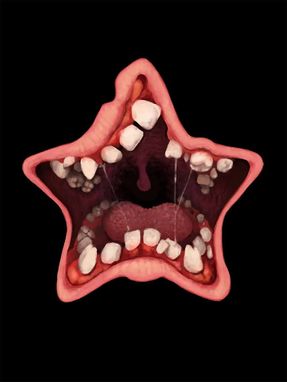 Starfish Mouth with Teeth Washed Tshirt