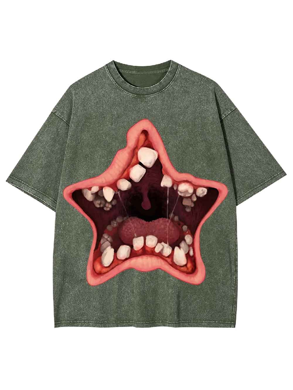 Starfish Mouth with Teeth Washed Tshirt