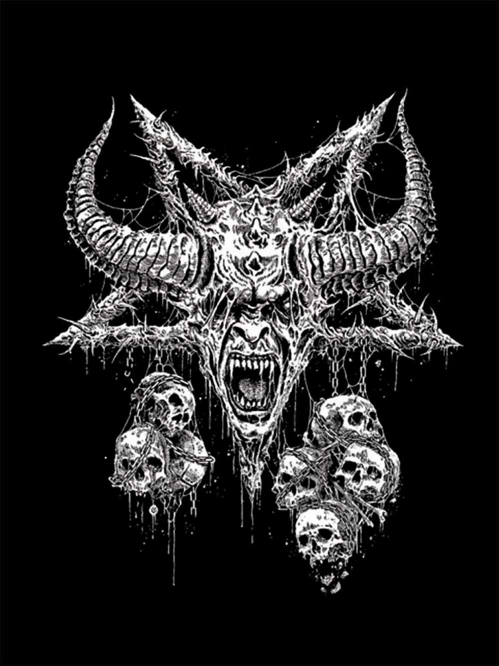 Daemon Skull Washed Tshirt